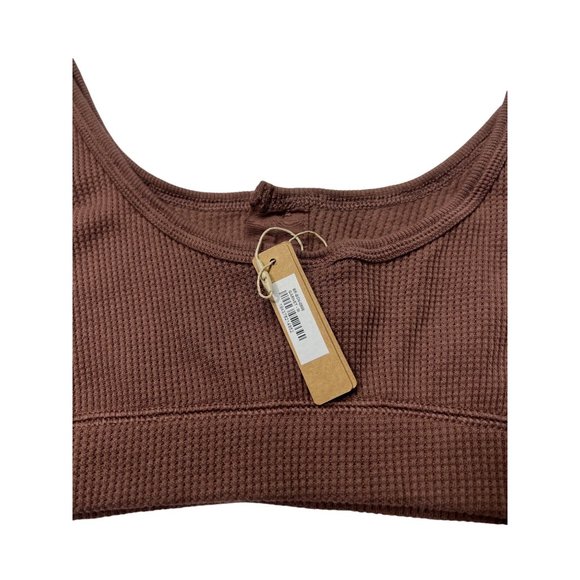 SKIMS Waffle Henley Bralette Garnet Womens Medium - Picture 7 of 12